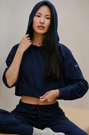 Alo | Muse Hoodie in Navy Blue, Size: Medium