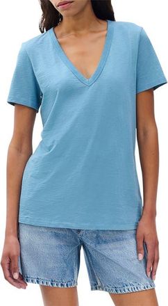 Rag & Bone The Slub V-Neck T-Shirt in Fog Blue at Nordstrom, Size Small Regular