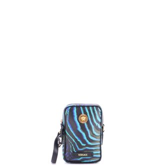 Versace Medusa Biggie Pouch Crossbody Bag Printed Leather Micro