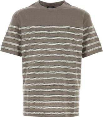 Giorgio Armani Embroidered Cotton Blend T Shirt