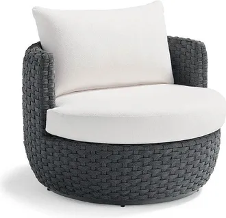 Frontgate Belvie Swivel Chair Cushion - Standard, Boucle Snow - Frontgate