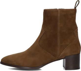 Notre-V Bruine Su&egrave;de Enkellaarsjes Stijlvol Model - Dames - Laarzen met Hak - Bruin - 40 EU - Su&egrave;de - Schoenen