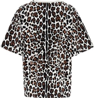 Dolce & Gabbana Leopard Print Logo Plaque T-shirt - Multi