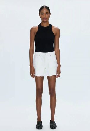 Pistola Denim Kennedy Mid Rise Cut Off Short In Antique White