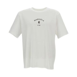 Maison Margiela T-Shirts, male, White, Size: XL Logo Print T-Shirt