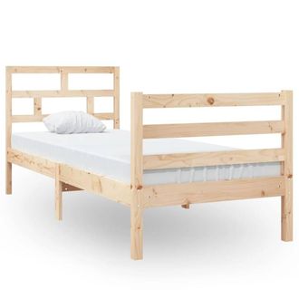Berkfield Home Bed Frame 75x190 cm Small Single Solid Wood in Light Brown