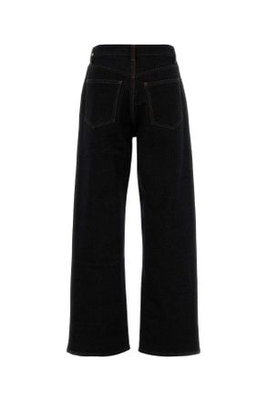 Alaia Womens Midnight Blue Stretch Denim Jeans Noir-Blanc Noir/blanc