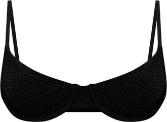 Bond-Eye Gracie crinkled bikini top - women - Recycled Polyester - One Size - Black