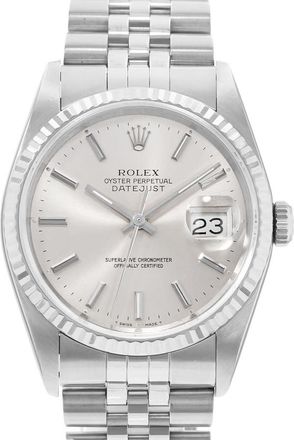 Rolex Pre-owned Rolex Datejust 36 Automatic Silver Dial Mens Watch 16234 SSJ