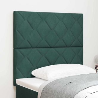 vidaXL Testiera Led Geometric Con Testiera Verde Scuro 100 Cm Velluto Vidaxl