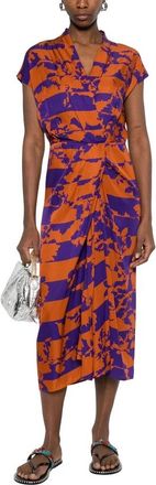 Dries Van Noten Wikkeljurk - Dames - Wikkelkleedje - Veelkleurig - S - Kleedjes