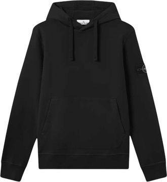 Stone Island Cotton Fleece Hoodie - Heren - Hoodies - Zwart - M - Katoen - Hoodies & sweatvesten
