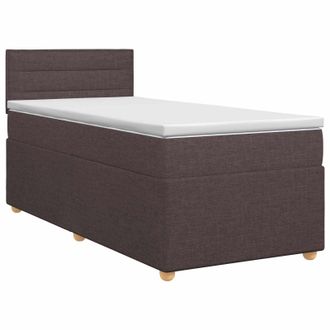 vidaXL Letto Box Spring Con Materasso Marrone Scuro 90 X 200 Cm Vidaxl