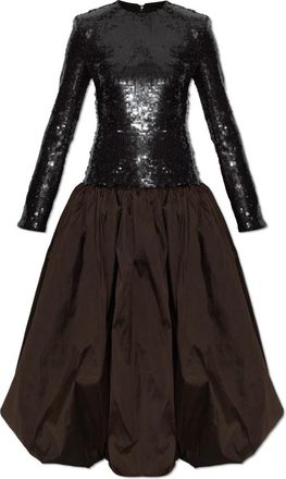 Rotate Jurk met lange mouwen - Dames - Feestkleedjes - Zwart - XS - Pailletten - Kleedjes