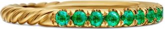David Yurman Anello Cable Collectibles in oro giallo 18kt con smeraldo (2mm)