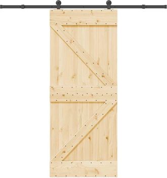 vidaXL Vidaxl - Puerta Corredera Con Herrajes Madera Maciza De Pino 85x210 Cm