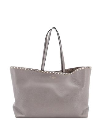 Valentino Garavani Rockstud Shopper Leather Large tote bag - Toni neutri