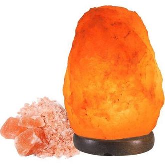 OEM L&aacute;mpara De Sal Natural Del Himalaya - Exclusiva, Hecha A Mano Con Base De Madera, 1-2 Kg