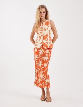 Never Fully Dressed Cairo - Gilet color crema con stampa di soli in coordinato-Bianco