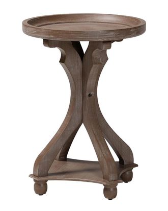 Baxton Studio Westlyn French Country Antique Brown Wood End Table