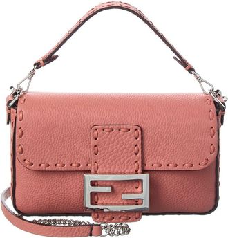 Fendi Fendi Baguette Mini Leather Shoulder Bag