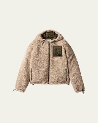 Miu Miu Fleece Hooded Puffer Jacket