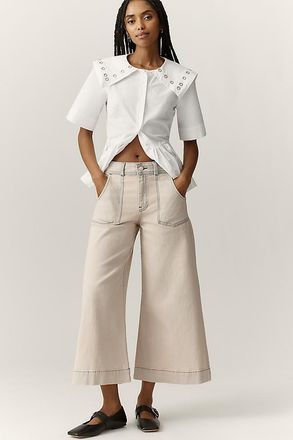 Pilcro Sienna Crop High-Rise Wide-Leg Jeans