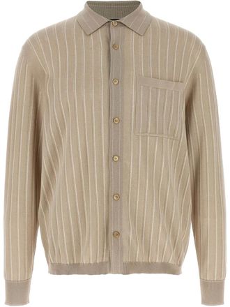 Brioni fine-knit shirt - men - Organic Silk/Cotton/Linen/Flax - M - Neutrals