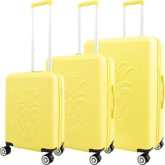 Tommy Bahama 3-Piece Hardside Luggage Set with 3D Pineapple 30, 26 & 21.5 Spinner Suitcases in Lemon at Nordstrom