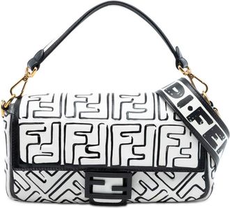 Fendi Pre-owned Fendi Joshua Vides California Sky Medium Embossed Leather Baguette Satchel UUPF3R4QU4X6X186