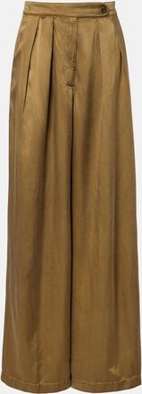 Dries Van Noten Pantaloni a gamba larga a vita alta con pince