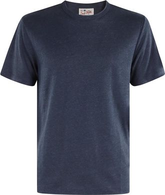 MC2 Saint Barth Navy Linnen T-Shirt Ecstasea - Heren - T-shirts - Blauw - S - Linnen - Tops