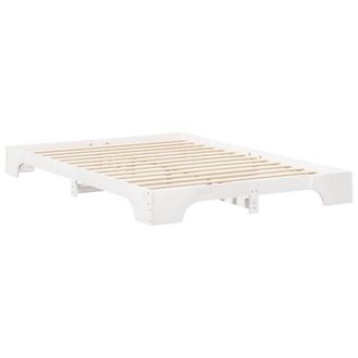 Berkfield Home Floor Bed Frame with Storage White 140 x 210 cm Wood