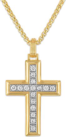 Esquire Diamond Cross Pendant Necklace in Gold at Nordstrom Rack, Size 22
