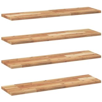vidaXL Estantes Flotantes 4 Uds Madera Acacia Acabado Aceite 80x20x2cm Vidaxl
