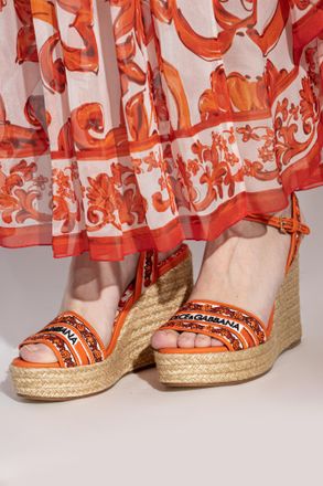 Dolce & Gabbana Wedge Sandals, Womens, Orange