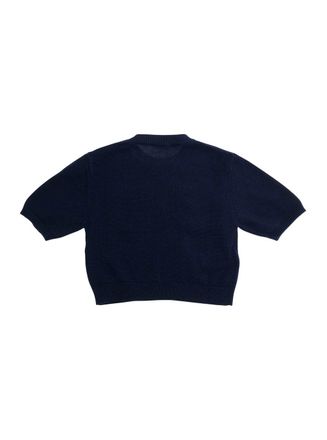 Marni Cotton Crew Neck with Pocket Detail Sweater - Navy