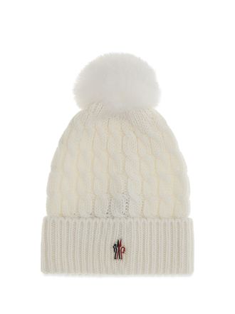 Moncler L20983B000010402A Pom-Pom Virgin Wool Beanie - White