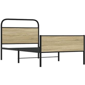 vidaXL Bed Frame without Mattress 100x190 cm Sonoma Oak Engineered Wood Vidaxl
