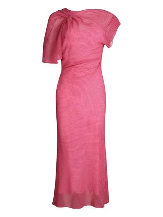 Scanlan Theodore French draped midi dress - women - Cotton/Nylon - 6 - Pink