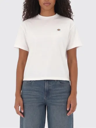 Dickies T-shirt cropped fit in cotone con patch logo applicato