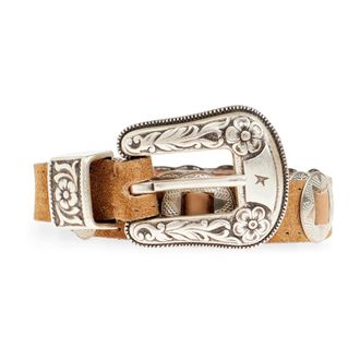 Golden Goose Belts, female, Brown, Size: 90 CM Leather Belt with Appliqu&eacute;s