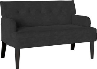 vidaXL Banco Chesterfield Negro 112 X 65,5 X 75 Cm Terciopelo Vidaxl