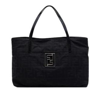 Fendi Pre-owned Tote Bags, female, Black, Size: ONE SIZE Pre-owned Nylon Tote Bag
