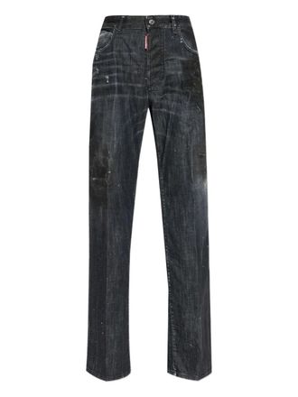 Dsquared2 paint-splatter distressed jeans - women - Spandex/Elastane/Cotton - 44 - Black