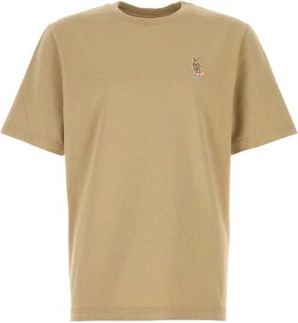 Maison Kitsun&eacute; Beige Crew Neck T-Shirt