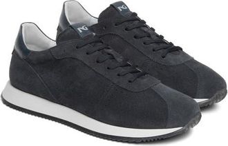 Nero Giardini Retro Leather Lace Up Sneaker in Navy at Nordstrom, Size 41