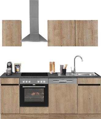 Optifit Küchenzeile »Roth« Breite 210 cm, wahlweise mit E-Geräten, Push-to-Open-Funktion