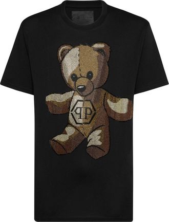 Philipp Plein T-shirt con orsetto - Nero