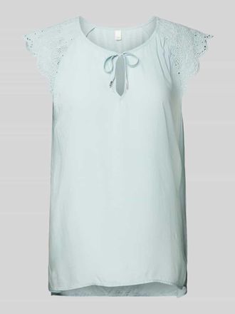 QS by s.Oliver Blusenshirt mit Schleifen-Detail in Hellblau, Größe 34